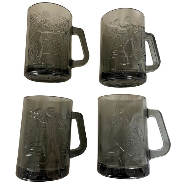 Vintage 1970s McDonalds Gray Glass Collectible Mug Lot Flintstone - Picture 2 of 8
